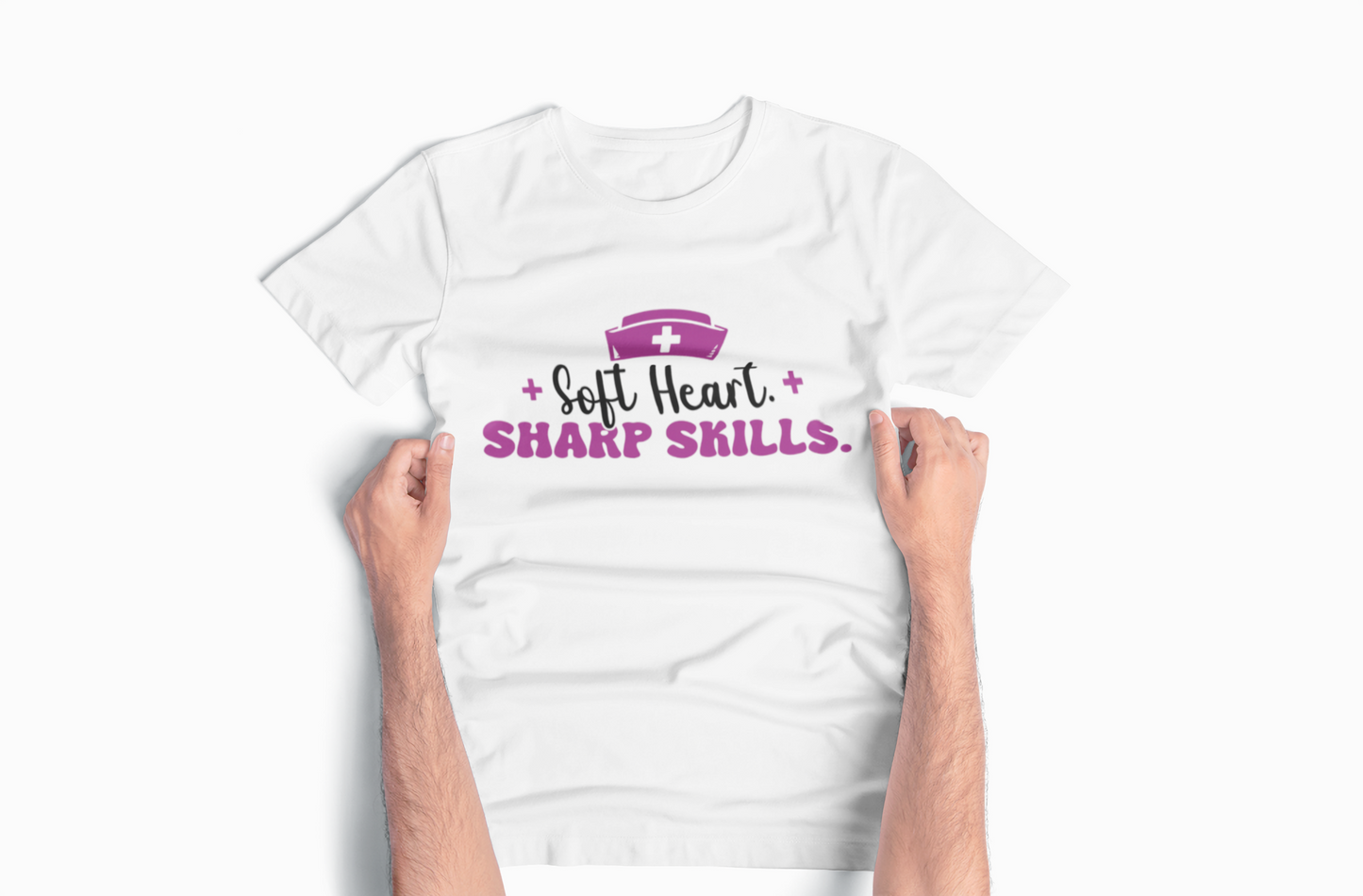 "Soft Heart, Sharp Skills" Short Sleeve Nurse Shirt