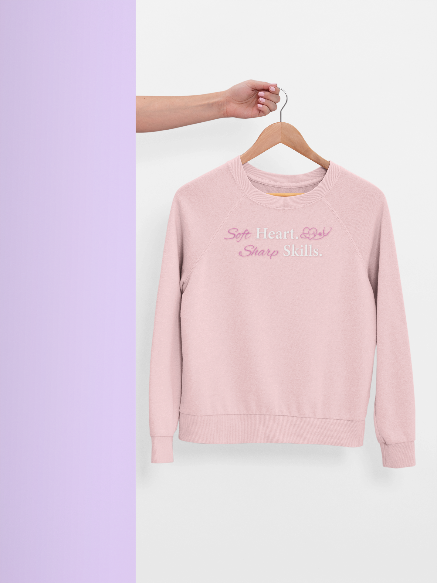 Nurse Stethoscope Sweatshirt "Soft Heart. Sharp Skills." Comfort Pullover for Nurses