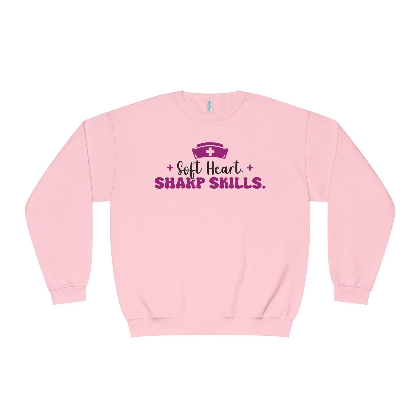 Nurse Crewneck Sweatshirt "Soft Heart. Sharp Skills." Comfort Pullover for Nurses